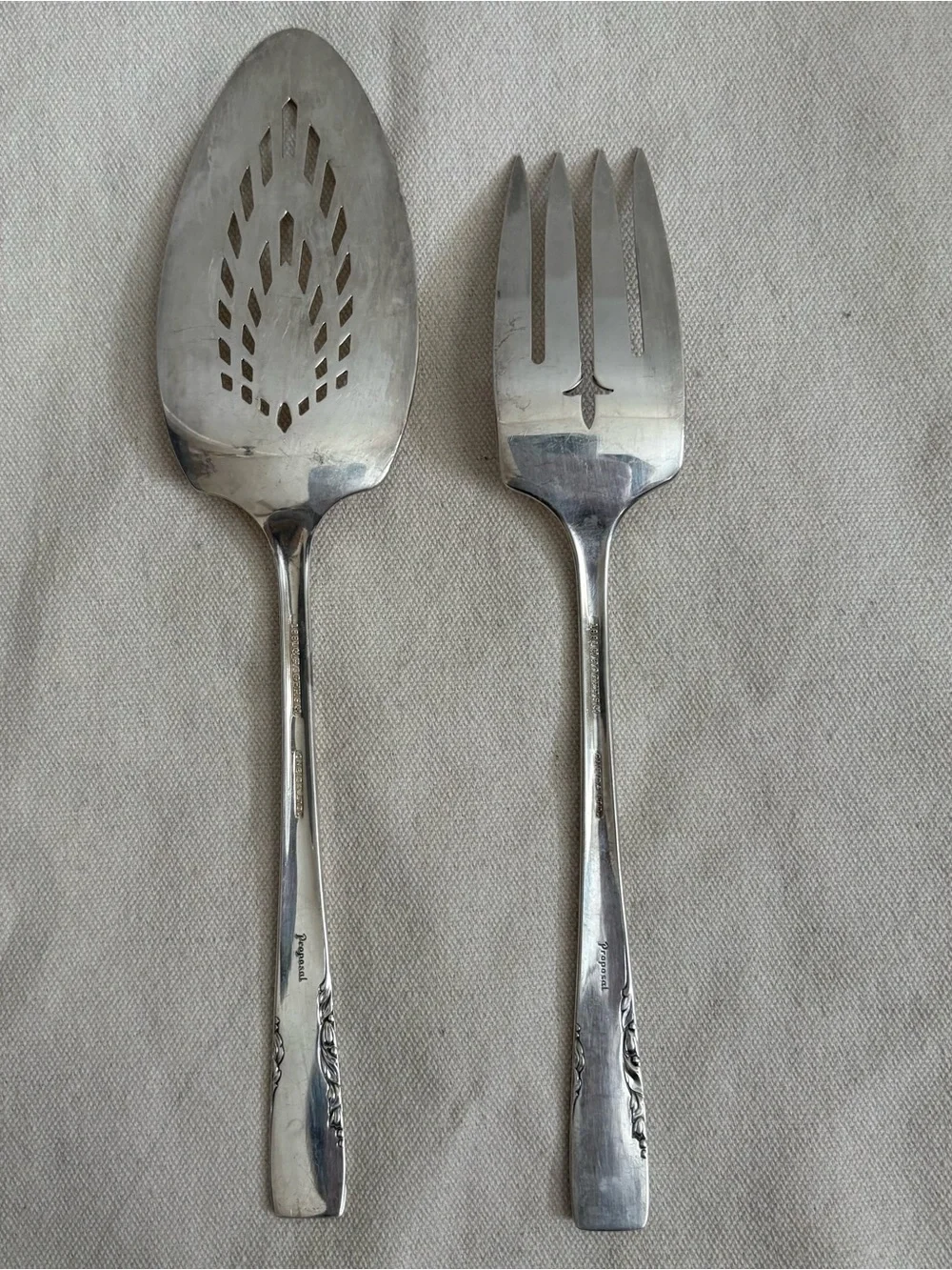 1881 Rogers Oneida Proposal Silver Plated Cake Serving Set Vintage